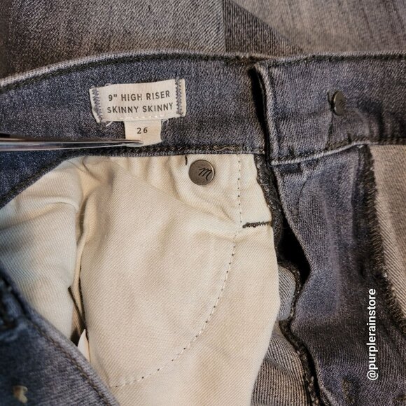 Madewell Jeans Size 26 Skinny 9" High Rise Stretch Denim Shaw Wash F4804 - Picture 4 of 11